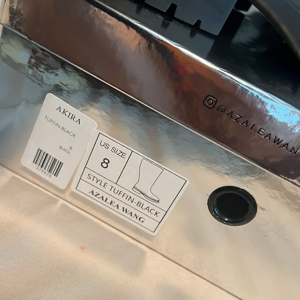 AZALEA WANG TUFFIN BLACK FLORAL EMBOSSED BOOT Sz.8 - Picture 6 of 6